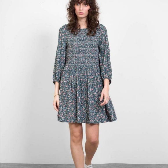 Apiece Apart Olivia Smocked Mini Dress - Picture 1 of 10